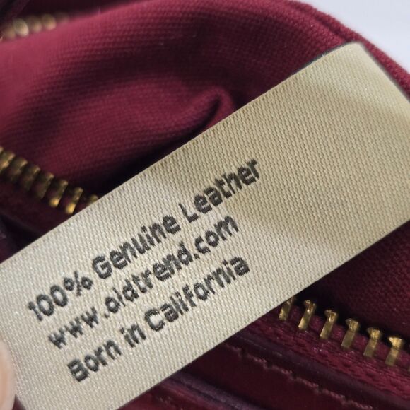 Old Trend Primrose Mini Eco Leather Bucket Tote Bag Burgundy 2 Top Straps Purse - Picture 12 of 13